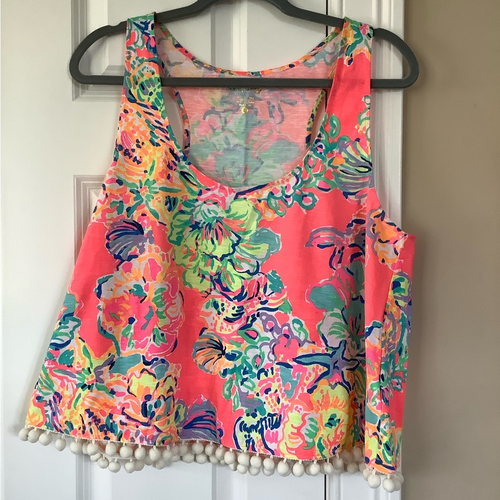 Crop top 100% cotton racer back tank.
